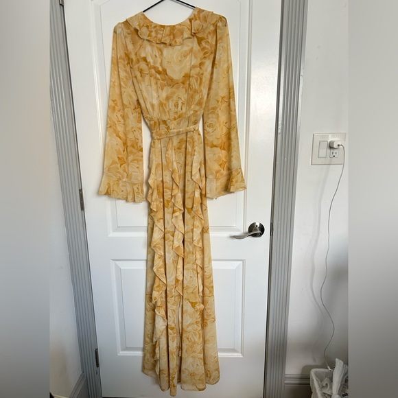 Show Me Your Mumu Maxi Floral Dress Ruffles size small boho flowy laggenlook - Picture 9 of 9
